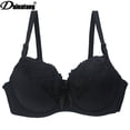 thumbnail image 1 of Sujetador con costura de encaje bordado, fino, de talla grande, con escote en V profundo, ropa interior sexy para mujer, 1 of 6