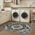 thumbnail image 3 of UERMEI 3'x5' Washable Area Rugs for Living Room, Vintage Floral Boho Printed Carpet, Non Slip Indoor Rug for Bedroom Home Decor Carpets - Black, 3 of 9