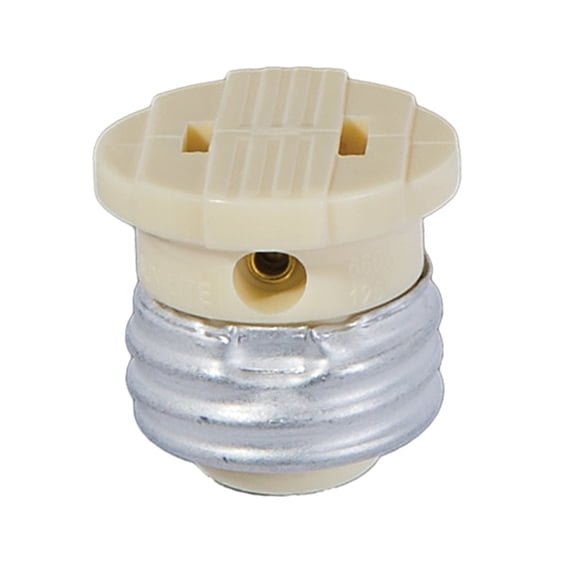B&P Lamp® Medium Base Socket to Outlet Adapter (Ivory)