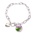 thumbnail image 1 of Pulsera de cadena de corazón Camaleón Africano de Madagascar joyería encanto moda, 1 of 3