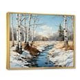 thumbnail image 2 of Designart "Birch Woods Winter II" Tree Birch Floater Framed Wall Art Print, 2 of 7