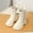 White, variant on Spazoro Girls Knee High Boots, Side Zipper Leather Bow & Pearl Decor Chunky Sole Long Boot Shoes for Girls White