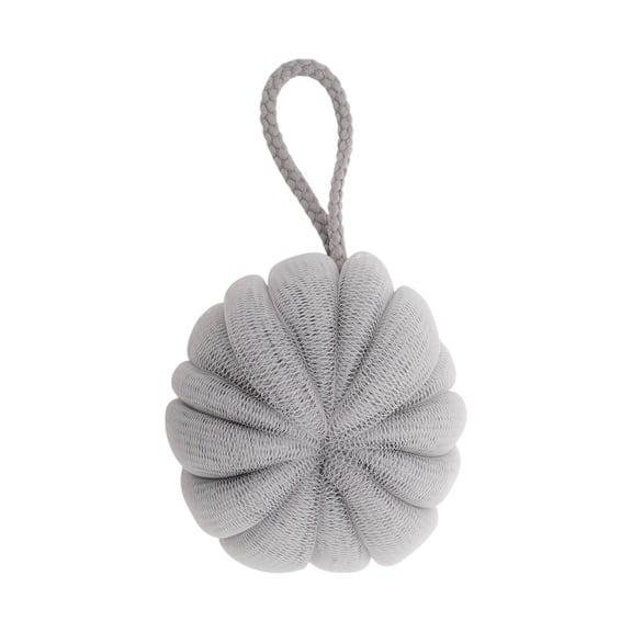 Unique Bargains 1pc Pumpkin-shaped Bath Shower Loofah Sponge Gray