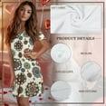 thumbnail image 7 of SEANATIVE Women's Nightgowns Short Sleeve Sleepshirt Button Front Fashionable Sleep Dresses Cozy House Dress Knee Length Lounging Dress for Home Bedroom, S, Boho Flower Beige, 7 of 7
