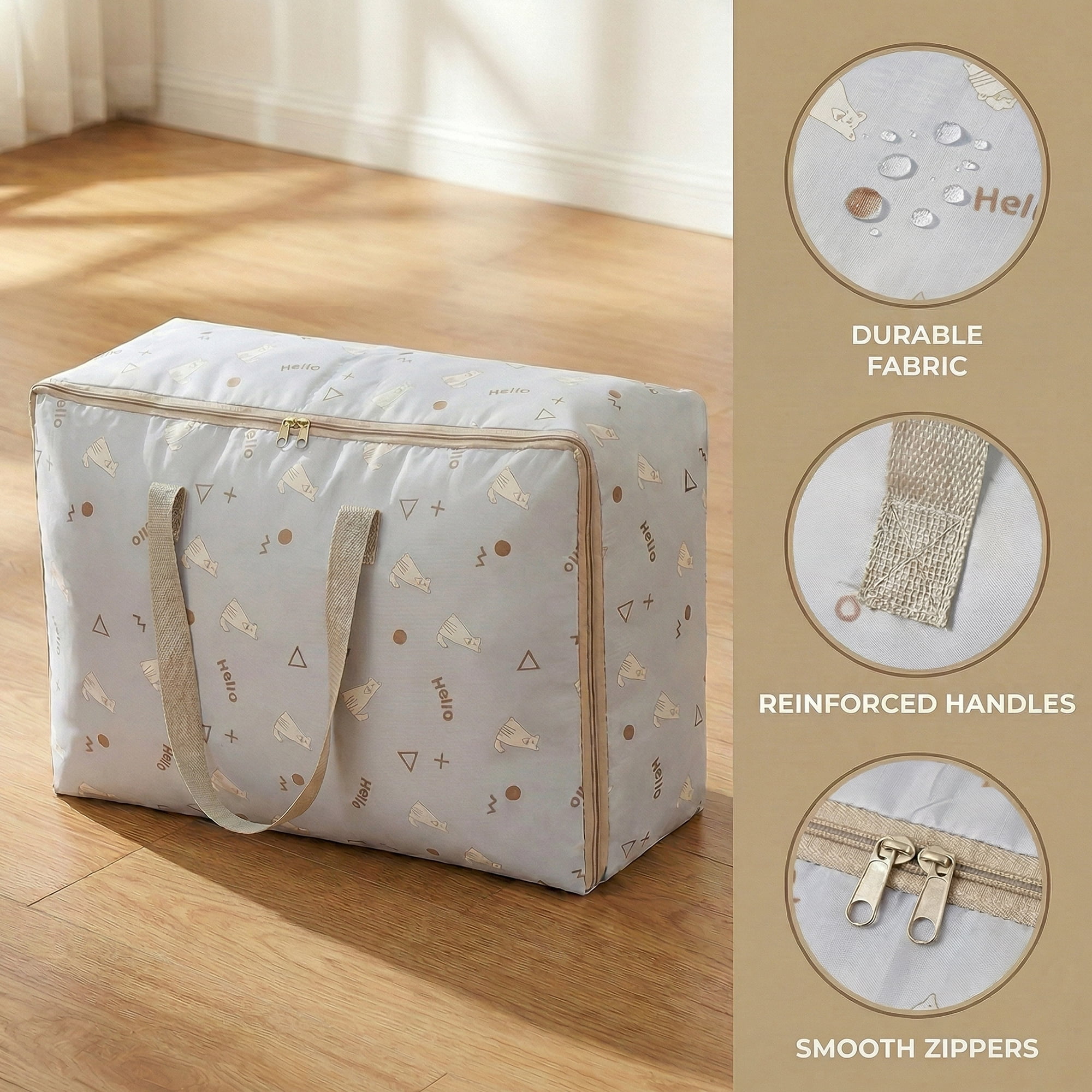 Unique Bargains Clothes Storage Bags for Organizing Clothing Light Blue 23.2"x15.7"x9.4"