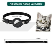 Airtag Cat Collar Breakaway, Reflective Kitten Collar with Apple Air Tag Holder and Bell for Girl Boy Cats, 0.4 Inches in Width and Lightweight