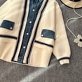 thumbnail image 4 of Sudadera con capucha de retazos de mezclilla Vintage para mujer, Chaqueta corta adelgazante suelta de nicho, invierno y otoño, nuevo, 4 of 5