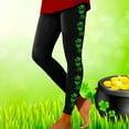 thumbnail image 1 of WILLBEST Jeans pour Femmes Femmes Quatre Feuilles Longues Imprimé Complet Vacances Ajusté Leggings de Yoga Collants Pantalons Softstream, 1 of 4