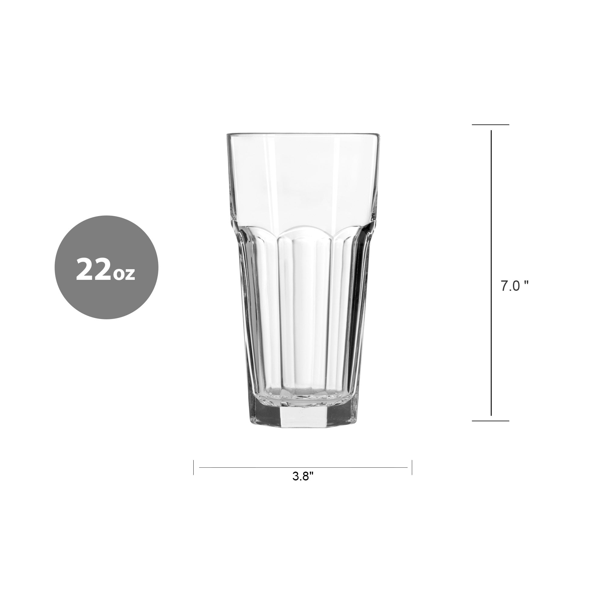 Libbey Gibraltar 22 oz Iced Tea Glass, Classic Durable Drinkware