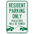 thumbnail image 1 of Resident Parking Only Sign, Violators Will Be Towed, Large 12x18 3M Reflective (EGP) Rust Free .63 Aluminum, Weather/Fade Resistant, Easy Mounting, Indoor/Outdoor Use, Made in USA by Sigo Signs, 1 of 10