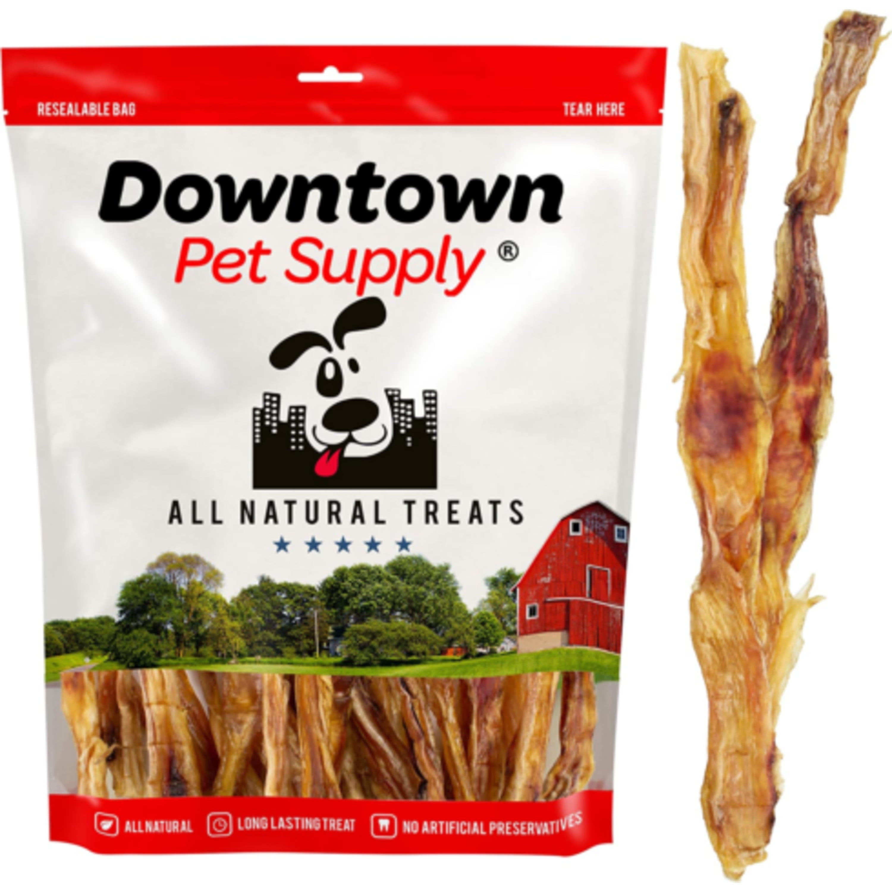 Downtown Pet Supply Turkey Tendons for Dogs, Natural Dog Chews 3 Pk