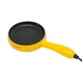 thumbnail image 6 of Compact Electric Skillet, 15cm Round Yellow Pan with Long Handle, Max 356°F Temperature, For Dormitory and Office Use, 6 of 20