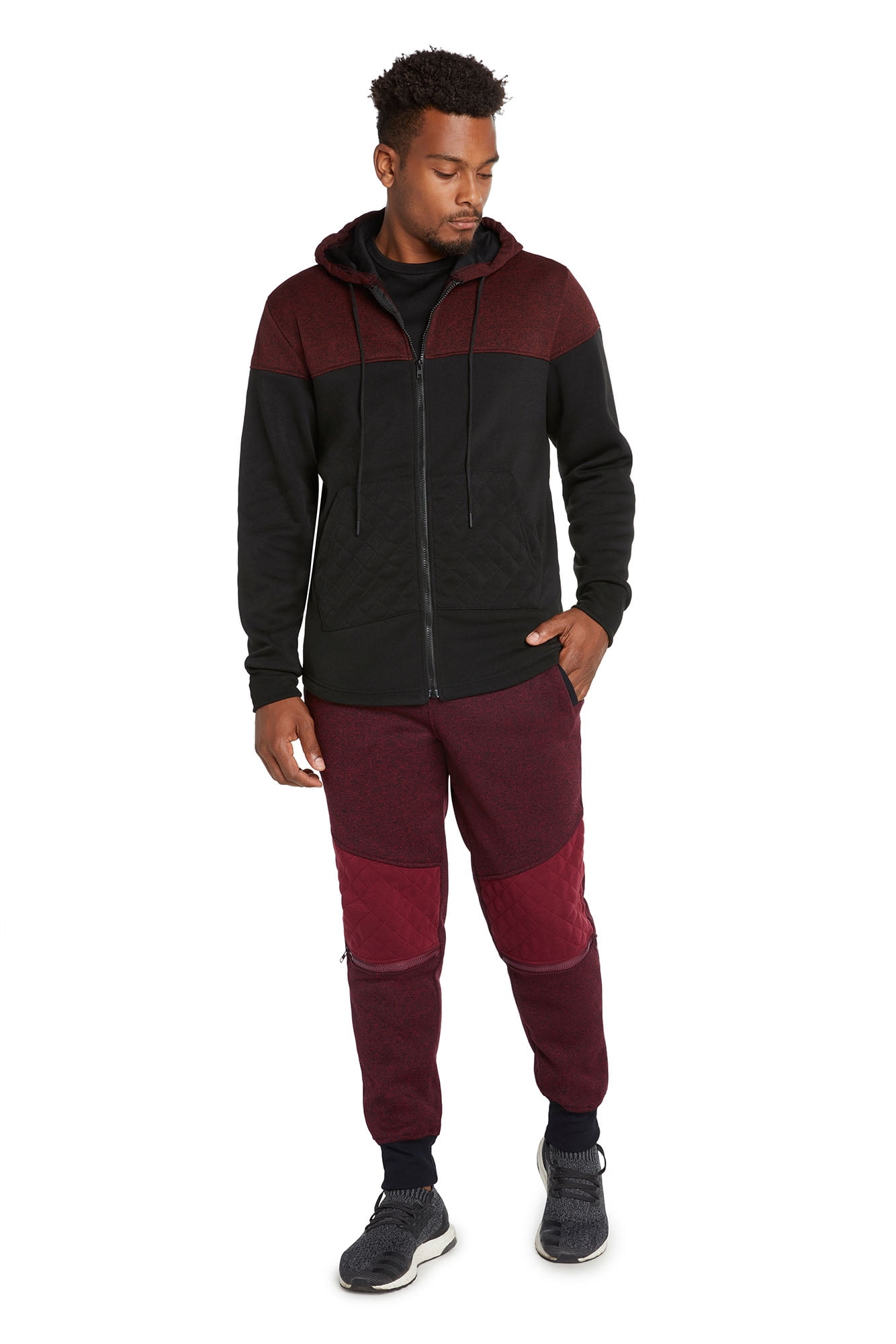 burgundy sweatsuit mens