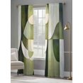 thumbnail image 4 of Abstract Watercolor Art Sheer Curtains 96 Inches Long 2 Panels Geometric Green Beige Decor Light Filtering Semi Sheer Window Curtains Drapes for Bedroom Living Room 52"x96", 4 of 7