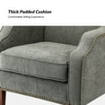 thumbnail image 3 of Wooden Upholstery Armchairs Set of 2 Lounge Sofa Club Accent Chairs Nailhead Trim Side Chairs Living Room Bedroom Gray, 3 of 6