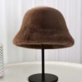 thumbnail image 2 of ievspot Women Winter Bucket Hat Fuzzy Plush Short Brim Dome Windproof Warmth Sun Protection Fisherman Cap Outdoor Travel Headwear, 2 of 6