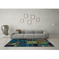 thumbnail image 3 of Ahgly Company Indoor Round Patchwork Light Blue Transitional Area Rugs, 4' Round, 3 of 4