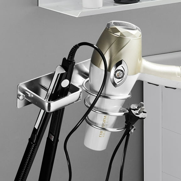 Hohaski Hair Dryer Stand Wall Mount Blow Dryer Organizer for Flat Irons Curling Wands Save Space Easy Install