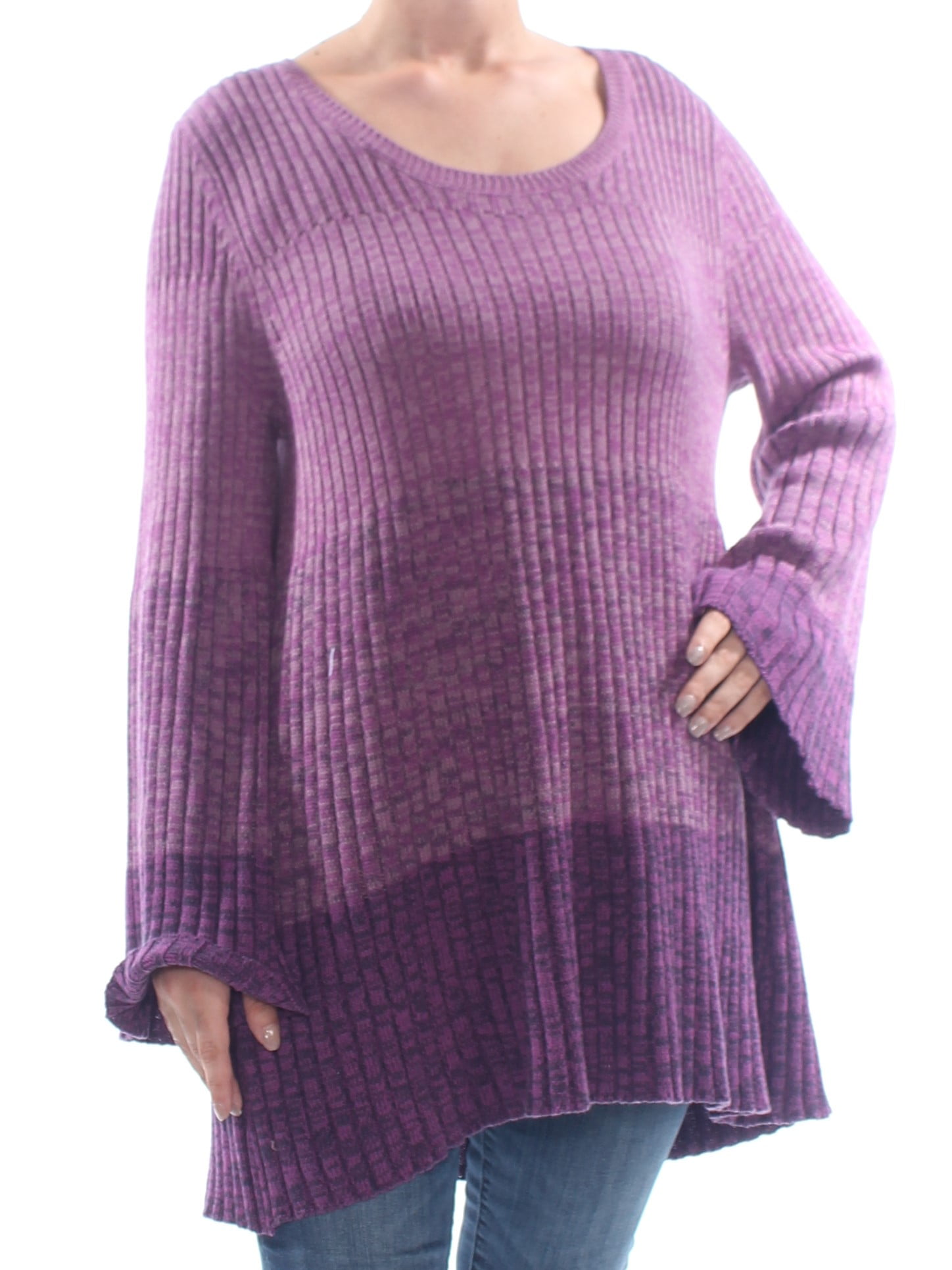 1441 Purple Ombre Bell Sleeve Sweater 