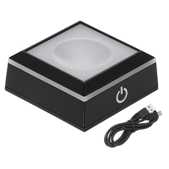Uxcell LED Light Base Non-Slip Square Display Stand, LED Multi-Modal Multi-Color Groove Light Base for 3D Glass Crystal Party