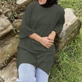 thumbnail image 4 of Blouses for women dressy casual Cotton Soft Clothing XXXXL Green womens blouses, 4 of 5