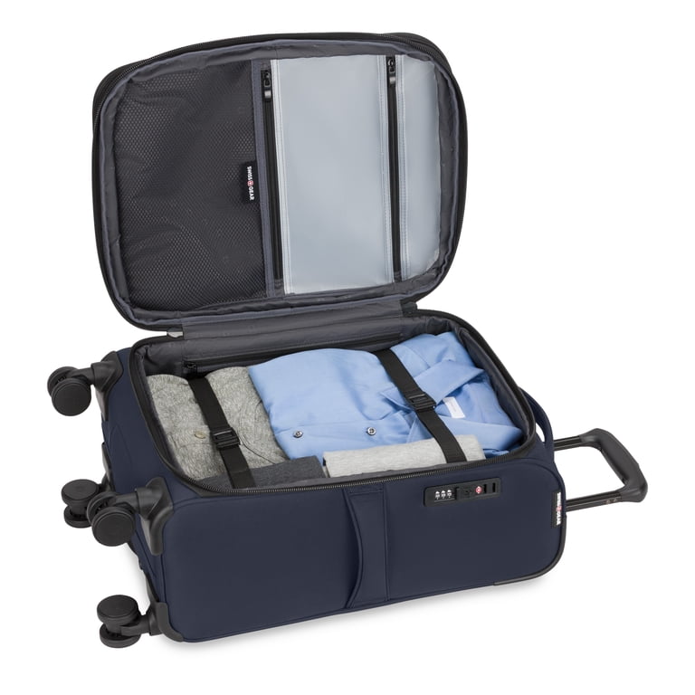 SWISSGEAR Stride Expandable Carry-On Spinner Luggage, Peacoat Blue