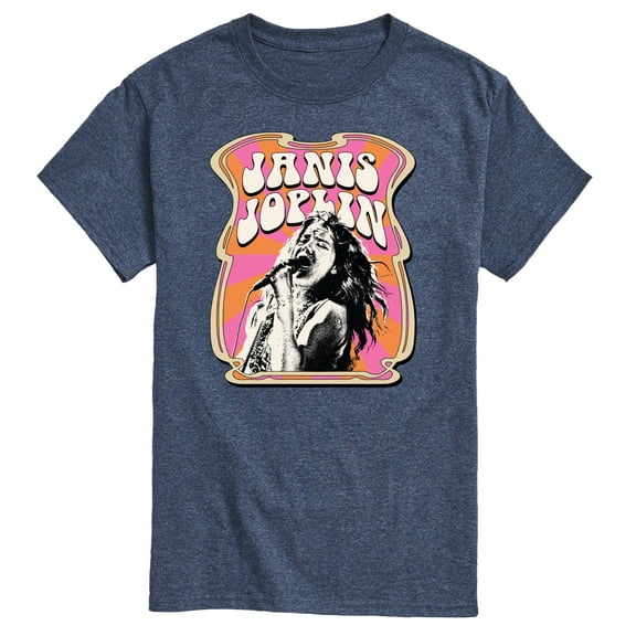 Janis Joplin - Poster Style - Men's Short Sleeve Graphic T-Shirt
