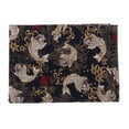 thumbnail image 2 of 1 Pieza de Tela de Retazos de Vintage en Tono Negro con Estampado de Carpas de Animales Y Estampado Floral Dorado, Hermoso Y de 59 1 metro perfecl Tela de retazos de algodón, 2 of 7