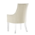 thumbnail image 4 of Inspired Home Gideon Linen Dining Chairs Acrylic Leg Swoop Arm(Set of 2), Cream White, 4 of 9