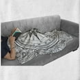thumbnail image 6 of Compass Soft Flannel Fleece Blanket, Hand Drawn Windrose in Line Art Style Nautical Illustration Coloring Book Design, Cozy Plush for Indoor and Outdoor Use, 50" x 70", Black White, by Ambesonne, 6 of 6