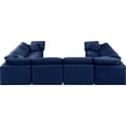 thumbnail image 3 of Meridian Furniture Indulge 258" Velvet U-Shaped Modular Sectional in Navy, 3 of 10