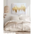 thumbnail image 3 of Abstract Gold Wall Art for Living Room,Canvas Picture Wall Decor for Bathroom Bedroom,Modern Minimalist Art White Gray Ripple Painting Artwork for Office Kitchen Hallway Dining Room Decor 12"x16", 3 of 8