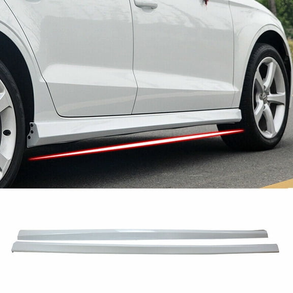 NINTE White Side Skirts for Audi A3 Sedan 4DR Bottom Lip Panel Extension 2013-2019