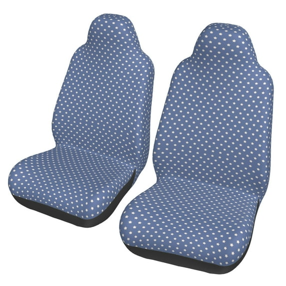 ZICANCN Car Seat Covers Front Seats Only,Blue White Patriotic Stars Automotive Seat Covers Protectors for Cars Trucks Suv 2 Pack