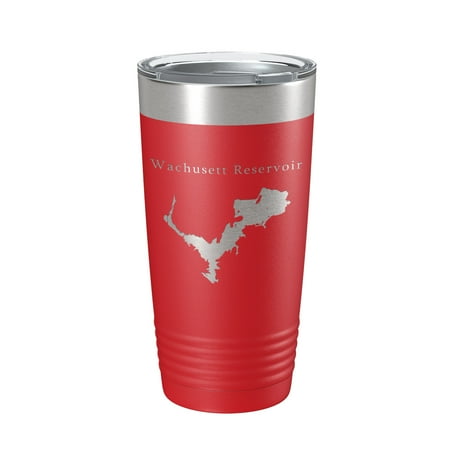 

Wachusett Reservoir Tumbler Lake Map Travel Mug Insulated Laser Engraved Coffee Cup Massachusetts 20 oz Red