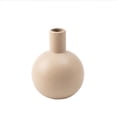 thumbnail image 2 of MMJ Ceramic Vase Spherical Matte Texture Ribbed Neutral Tone for Home Tabletop Shelf Decor Flower 5.12x3.94in, 2 of 7