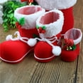 thumbnail image 1 of Bottes de Bonbons de Noël Mignonnes Large Application Plastique Peluche Bottes Rouges Bonbons de Noël Chaussures Cadeau Père Noël Bas pour Fête Rouge S, 1 of 13