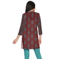 thumbnail image 3 of Moomaya Poly Crepe Close Collar Neck Short Kurtis For Women Printed Dress Top, 3 of 5