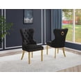 thumbnail image 2 of Double Tufted Black Velvet Side Chairs with Gold Stainless Steel Legs, 2 of 4