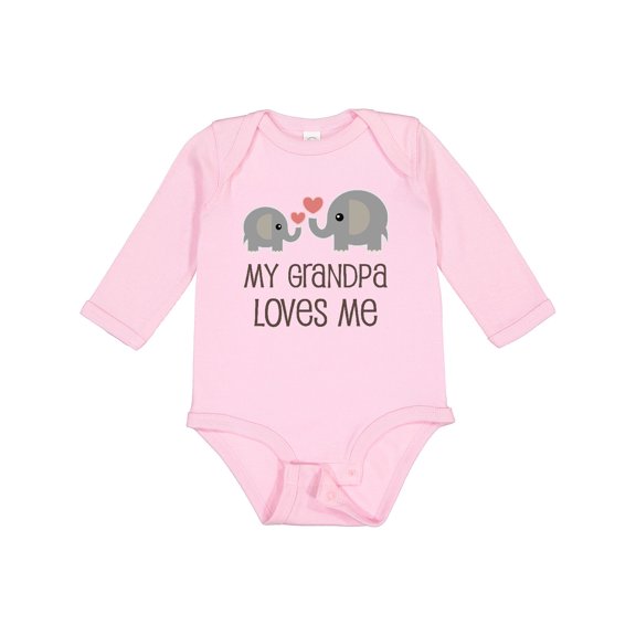Inktastic My Grandpa Loves Me Boys or Girls Long Sleeve Baby Bodysuit