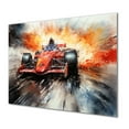 thumbnail image 2 of Designart "Speedy Formula One Car on Speedway II" Architecture Wall Art - Modern Red Race Tracks Living Room Canvas Art, 2 of 6