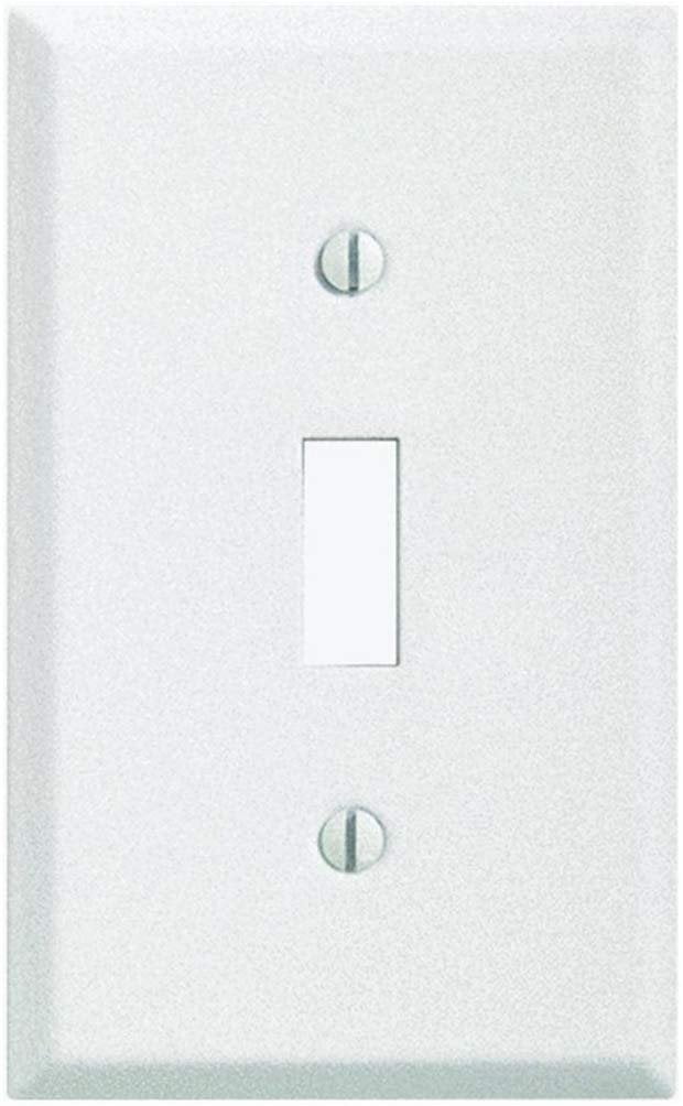 Device Mount Thermoset Standard Size Leviton 88001 1-Gang Toggle Device Switch Wallplate White 