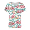 thumbnail image 5 of Ounisa Womens Short Sleeve Tees V Neck Easter Bunny Printed Retro Pattern Pocket Loose Fit Cotton 2026 Spring Summer Daily Casual Fashion Comfortable Tops S-2XL, 5 of 6
