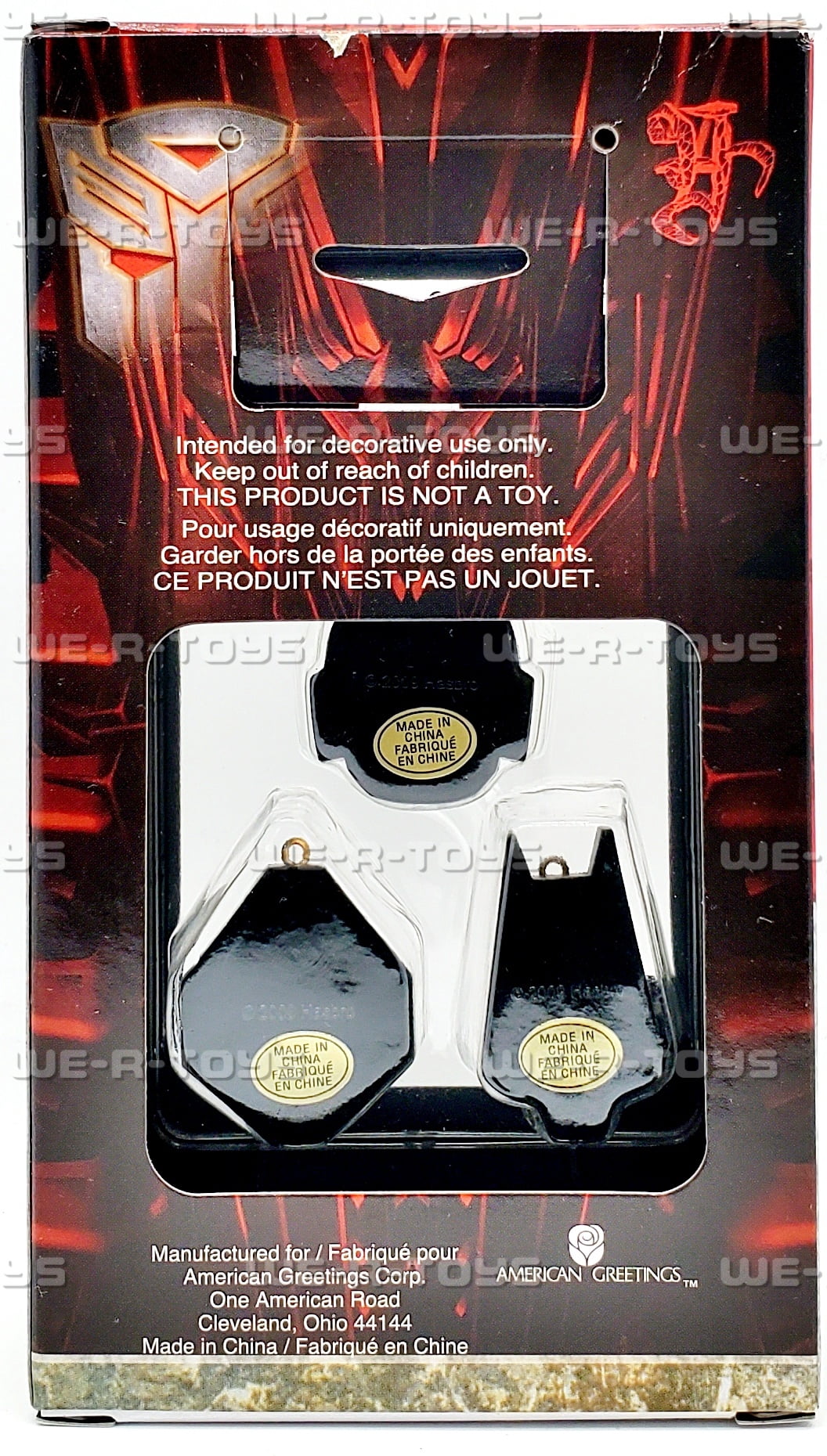 Transformers Revenge of the Fallen Ornaments 2009 Hasbro 90327