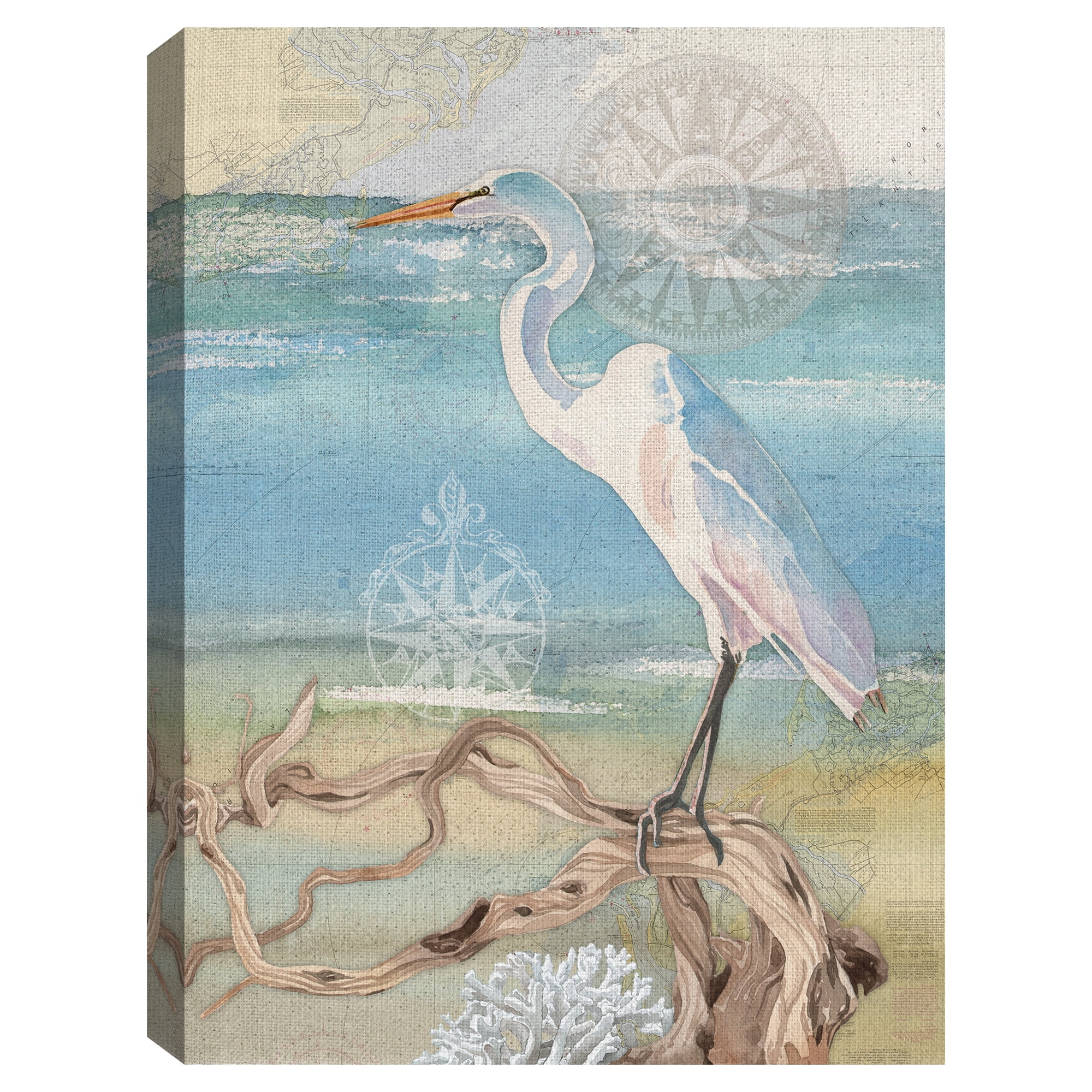 Masterpiece Art Gallery Egret By Lynnea Washburn Canvas Art Print 24" x 36"