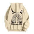 thumbnail image 5 of MHFRRA Sudadera con Capucha de Temática Cómoda para Un Jersey Informal, Ropa de Calle Suave, Ajuste Relajado, Suéter de Cuello Redondo con Diseño de Capucha Beige, 5 of 5