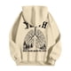 thumbnail image 5 of MHFRRA Sudadera con Capucha de Temática Cómoda para Un Jersey Informal, Ropa de Calle Suave, Ajuste Relajado, Suéter de Cuello Redondo con Diseño de Capucha Beige, 5 of 5