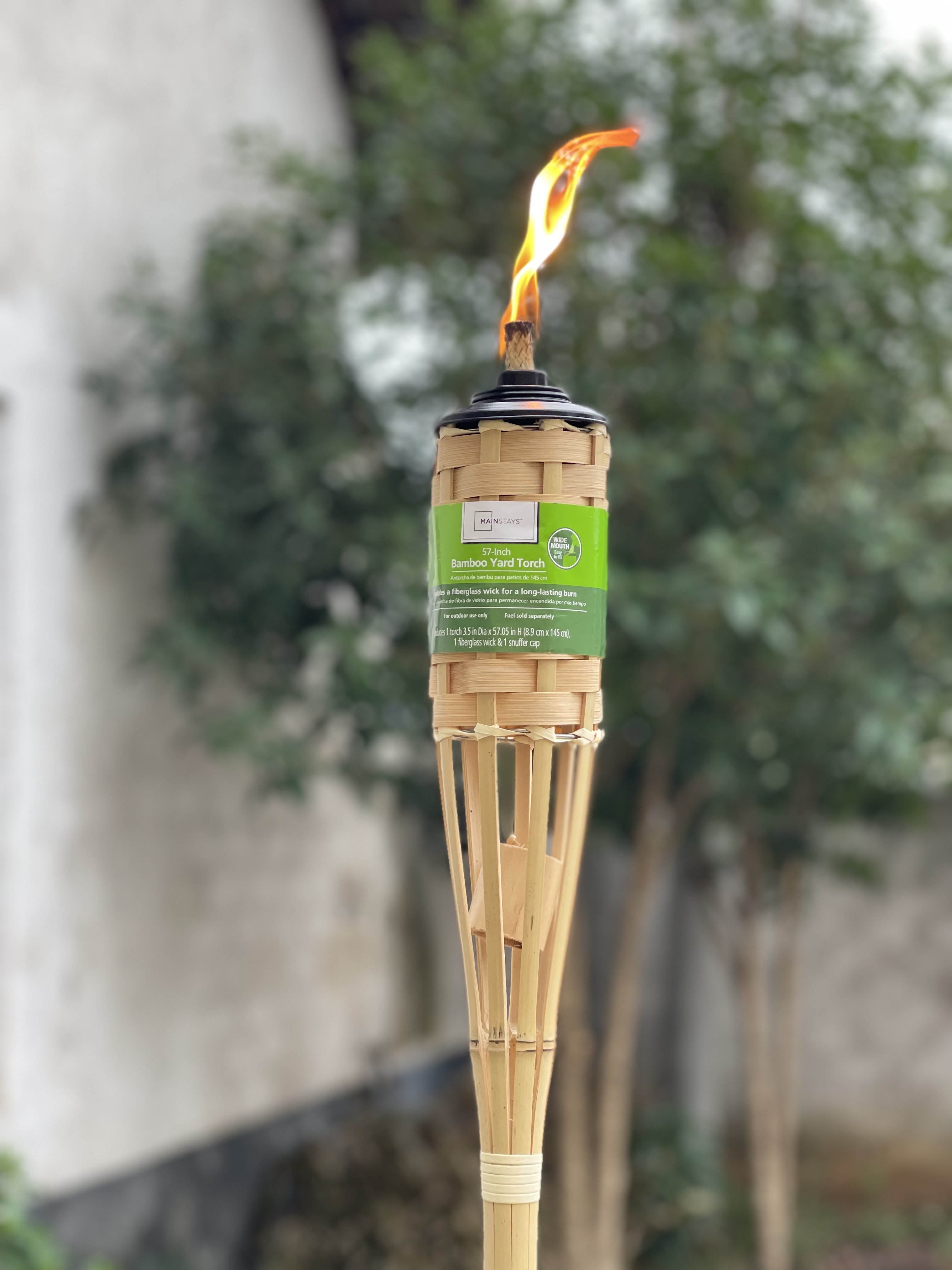 Mainstays 57in Bamboo Torch with Fiberglass Wick, 12fl oz Natural