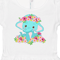 thumbnail image 4 of Inktastic Cute Baby Elephant with Flowers Girls Baby Dress, 4 of 5