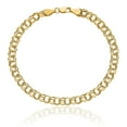 thumbnail image 3 of 10K Solid Yellow Gold Double Link Chain Charm Bracelet, 3 of 5
